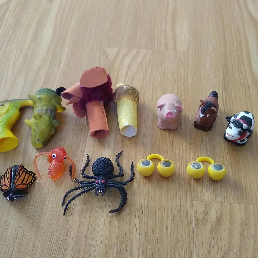 Finger Puppet Farm Animals, Bugs, Dinosaurs, Monsters x 14